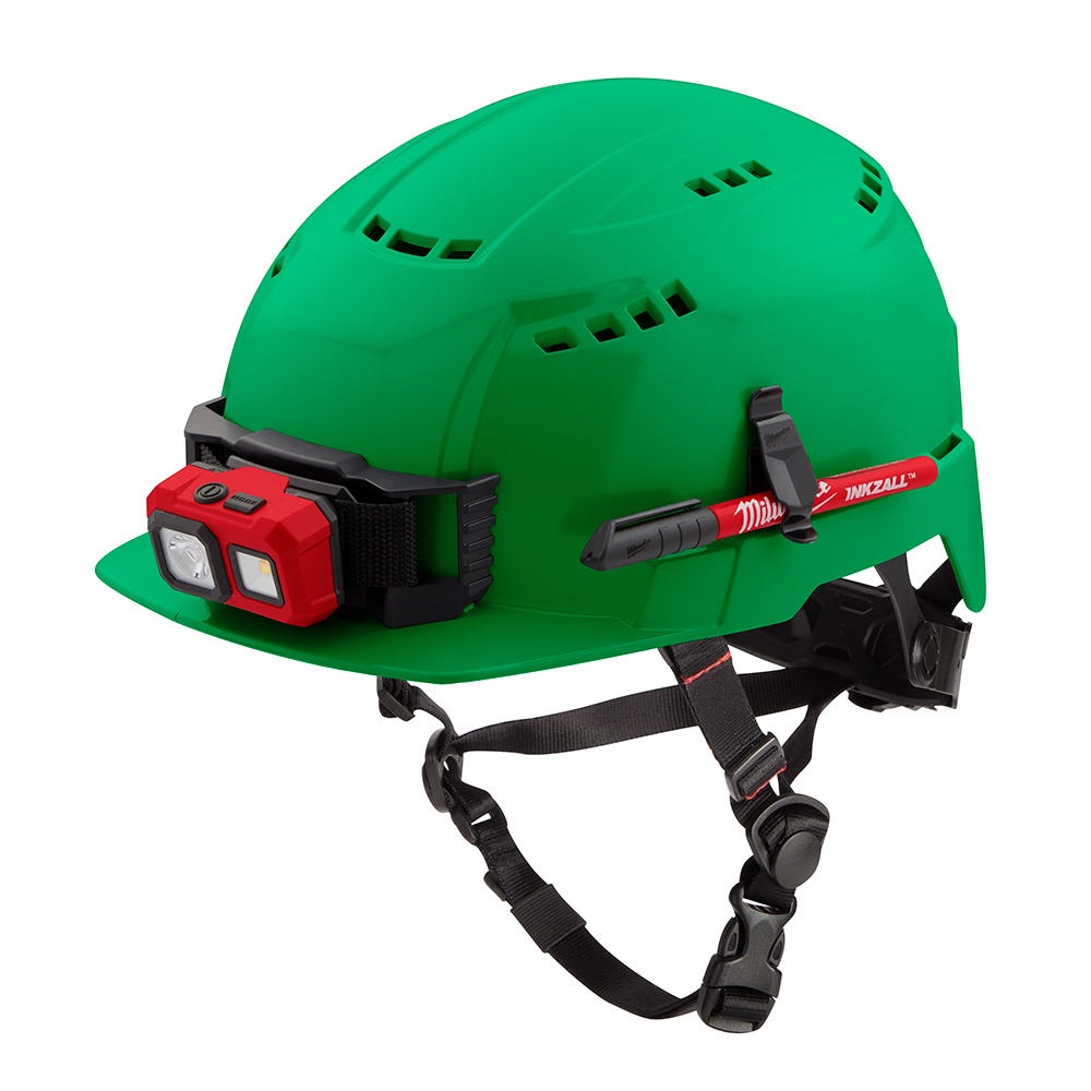 Milwaukee 48-73-1326 Green Front Brim Vented Safety Helmet - Type 2, Class C
