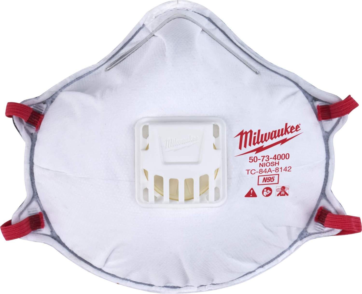 Milwaukee 48-73-4001 N95 Valved Respirator with Gasket, 1-Pack