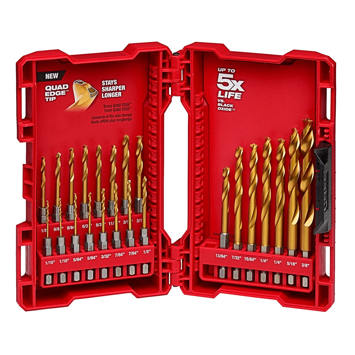 Milwaukee 48-89-4631 SHOCKWAVE RED HELIX Titanium 23-Piece Drill