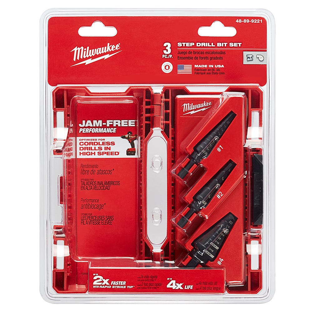 Milwaukee 48-89-9221 3-Piece Step Drill Bit Set