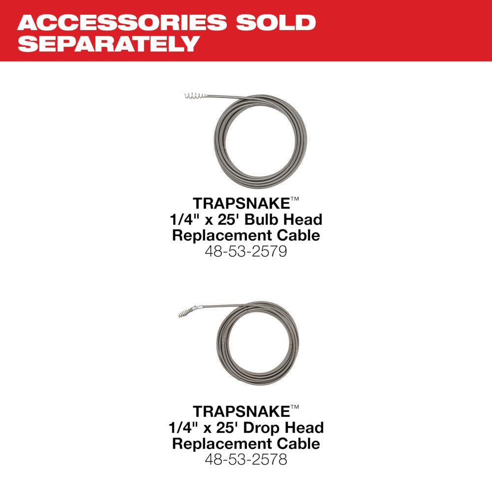Milwaukee 49-16-2573 TRAPSNAKE 25-ft Auger w/ CABLE DRIVE