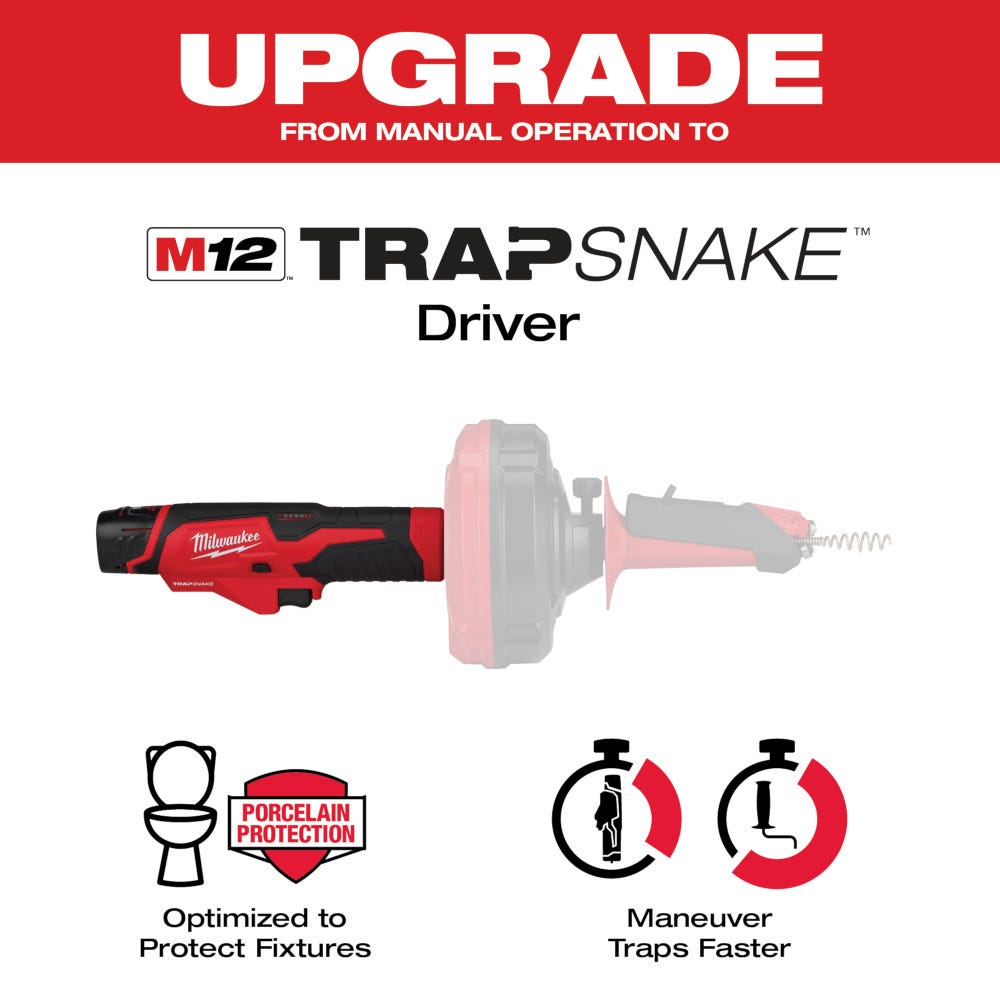 Milwaukee 49-16-2573 TRAPSNAKE 25-ft Auger w/ CABLE DRIVE