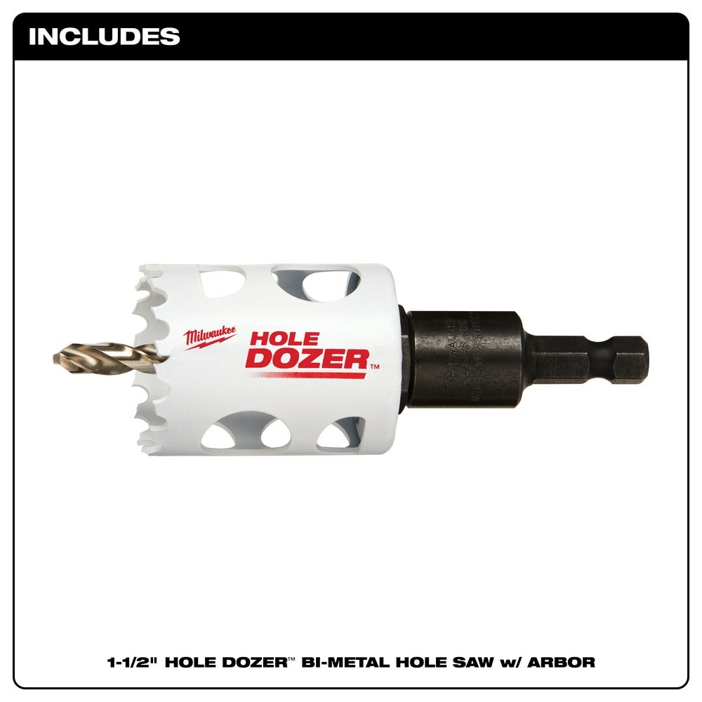 Milwaukee 49-56-9665 1-1/2-Inch Hole Dozer Bi-Metal Hole Saw with Arbor