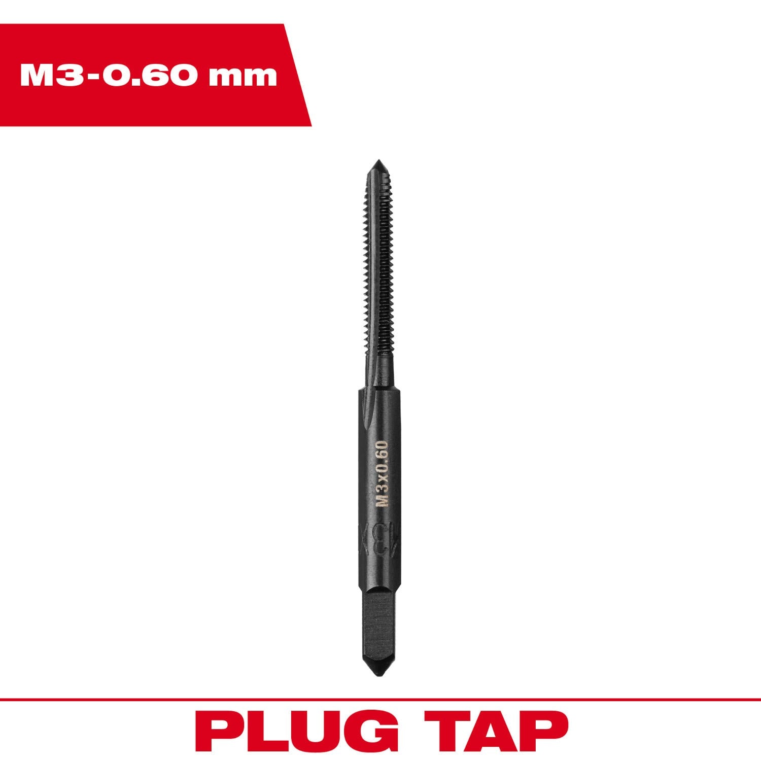 Milwaukee 49-57-5110 M3-0.60 mm Straight Flute Plug Tap