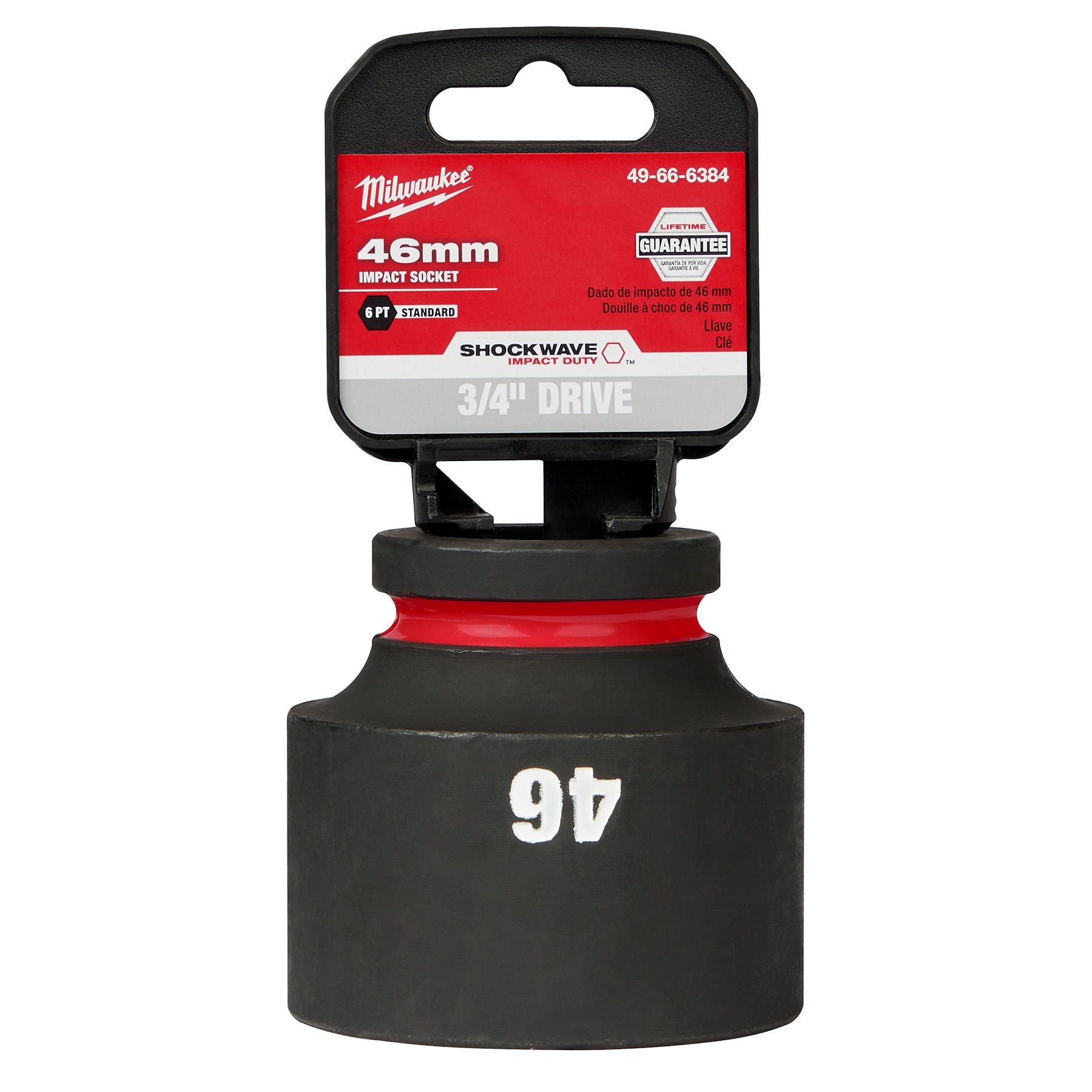 Milwaukee 49-66-6384 SHOCKWAVE Impact Duty 3/4-Inch Drive 46MM Standard 6 Point Socket