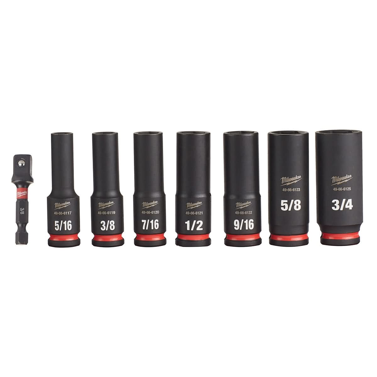 Milwaukee 49-66-7024 8-Piece SHOCKWAVE 3/8-Inch Drive SAE Deep 6