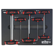 Wiha 54079 8-Piece SoftGrip Dual Drive Hex Metric T-Handle Tray Set