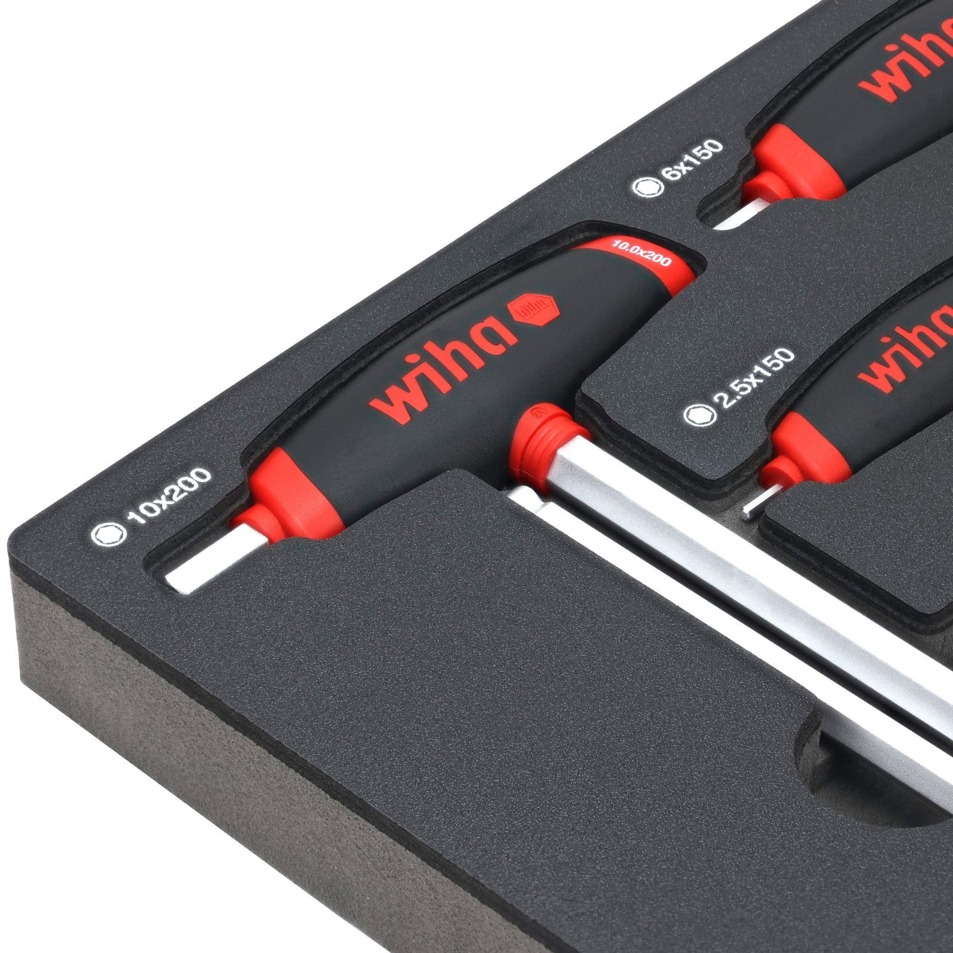 Wiha 54079 8-Piece SoftGrip Dual Drive Hex Metric T-Handle Tray Set
