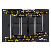 Wiha 54081 10-Piece SoftGrip Dual Drive Hex SAE T-Handle Tray Set