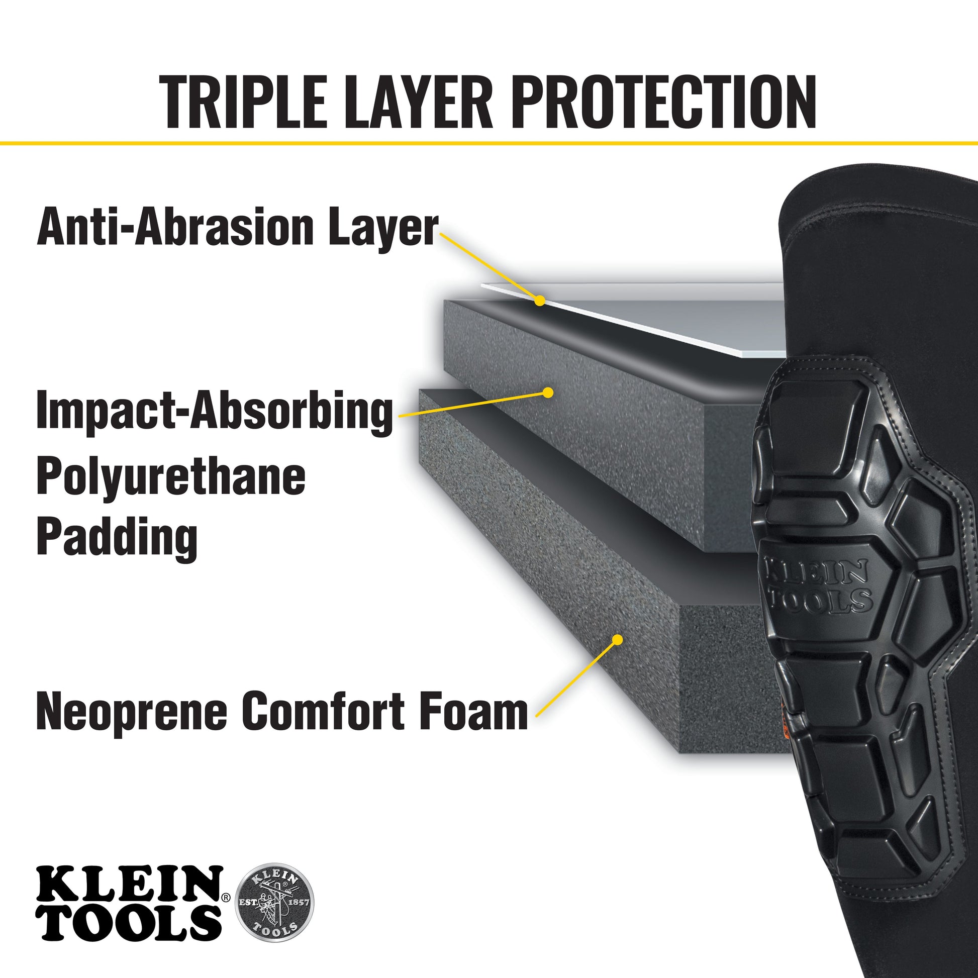 Klein Tools 60511 Heavy Duty Knee Pad Sleeves, M/L