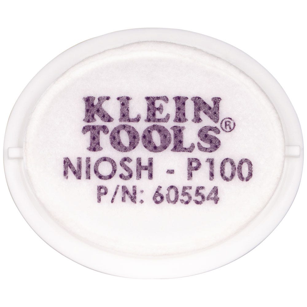 Klein Tools 60554 P100 Half-Mask Respirator Replacement Filter (2-Pack)