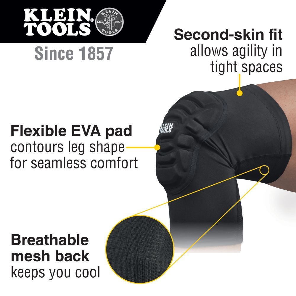 Klein Tools 60614 Lightweight Knee Pad Sleeves, S/M