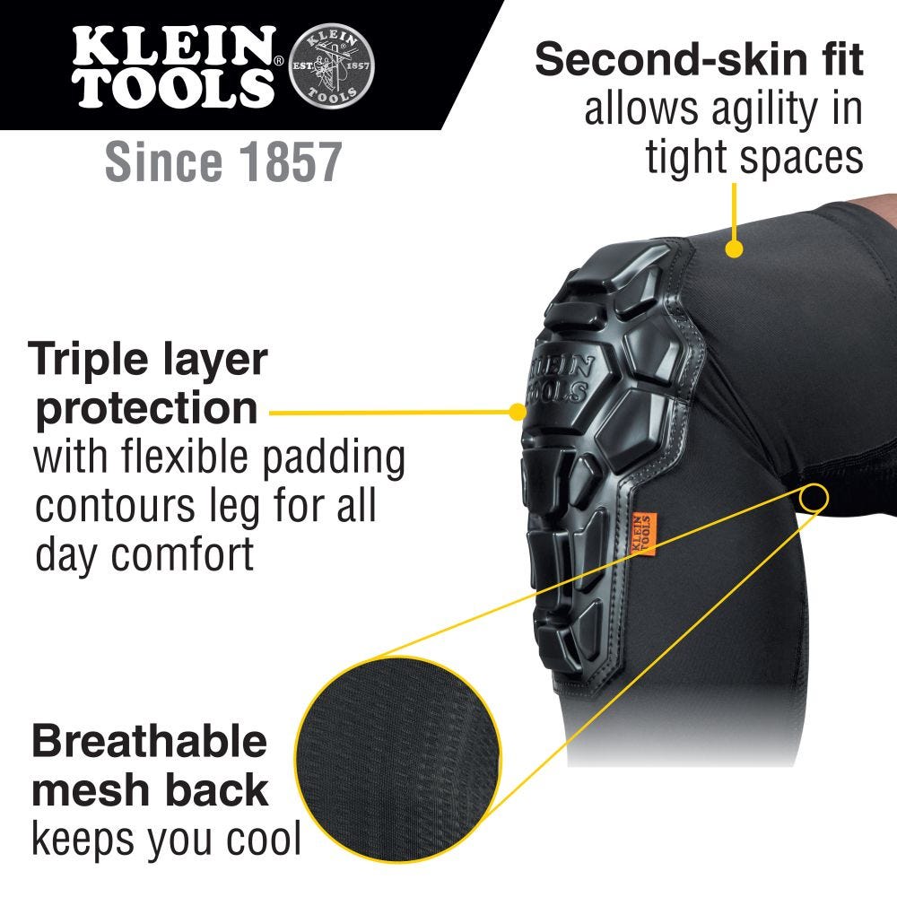 Klein Tools 60615 Heavy Duty Knee Pad Sleeves, S/M