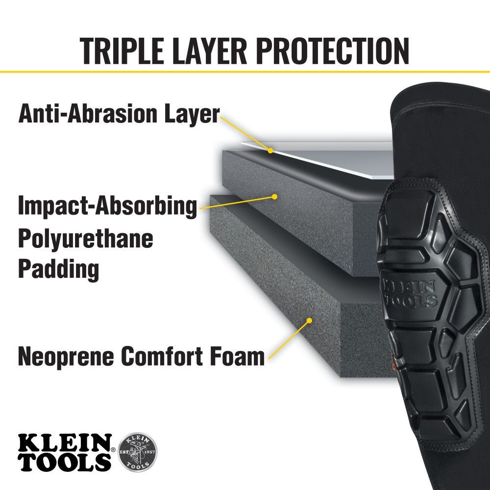 Klein Tools 60615 Heavy Duty Knee Pad Sleeves, S/M