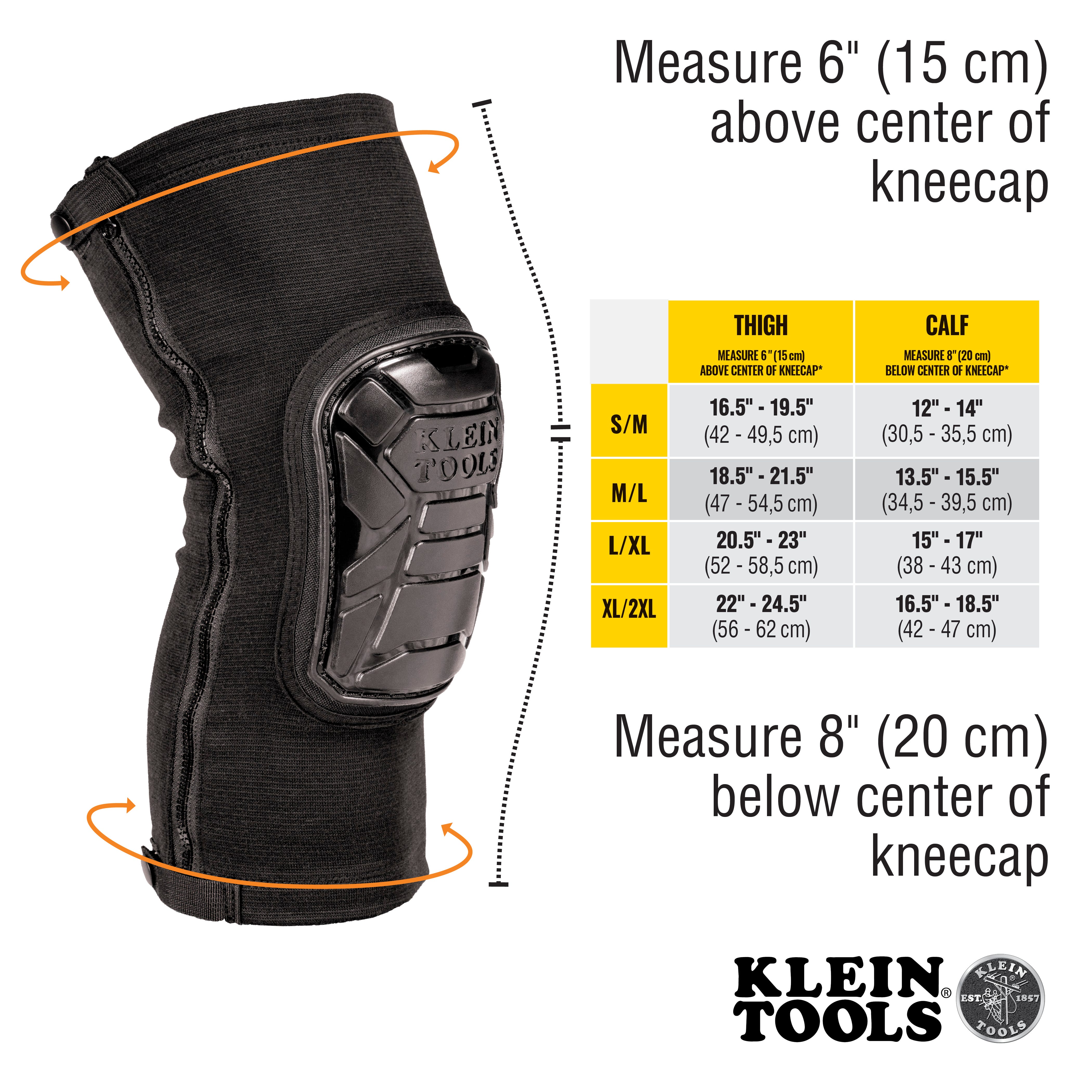 Klein Tools 60628 Tough-Flex Knee Pad Sleeve S/M