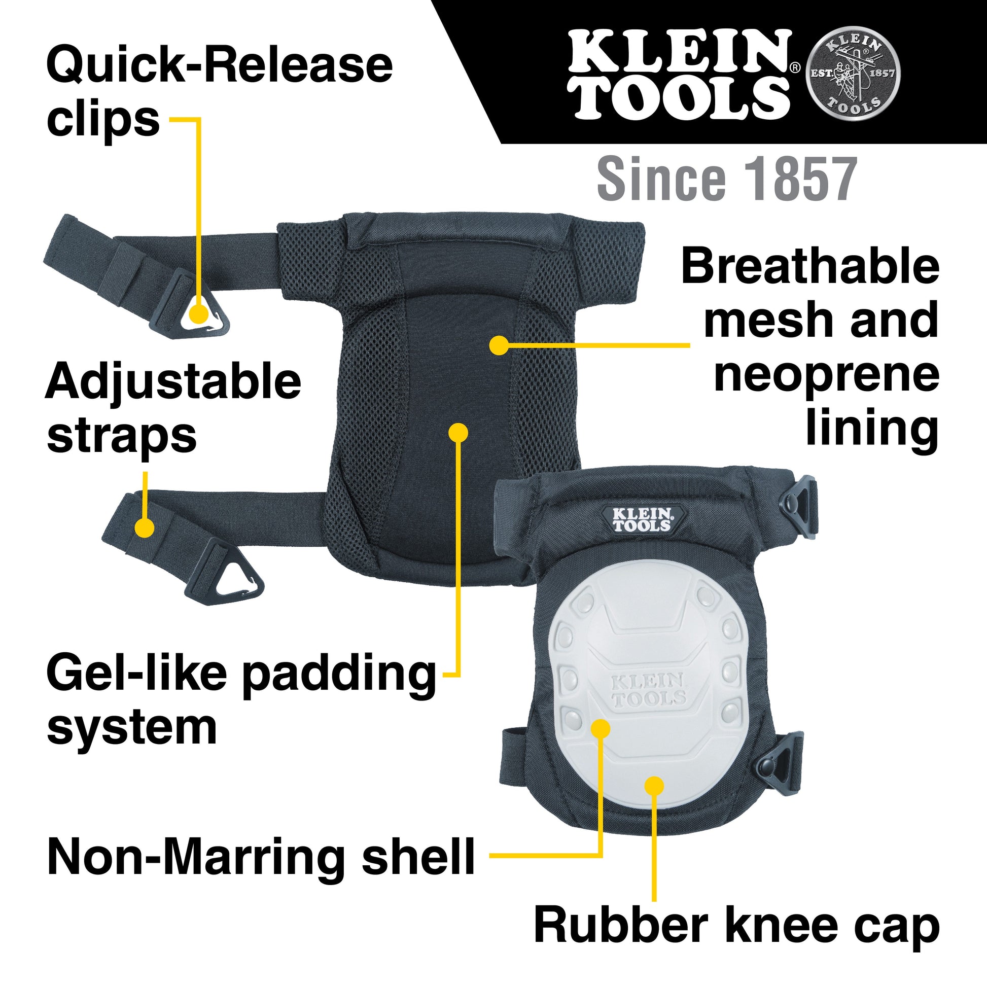 Klein Tools 60846 Non-Marring Semi-Hinged Knee Pad