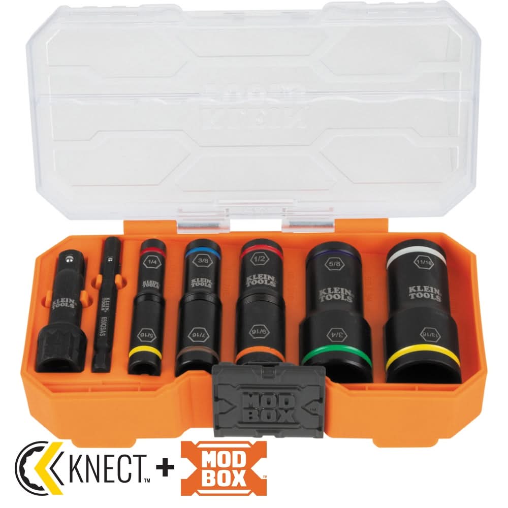 Klein Tools 65618 KNECT Flip-10 8-Piece Heavy Duty Flip Impact
