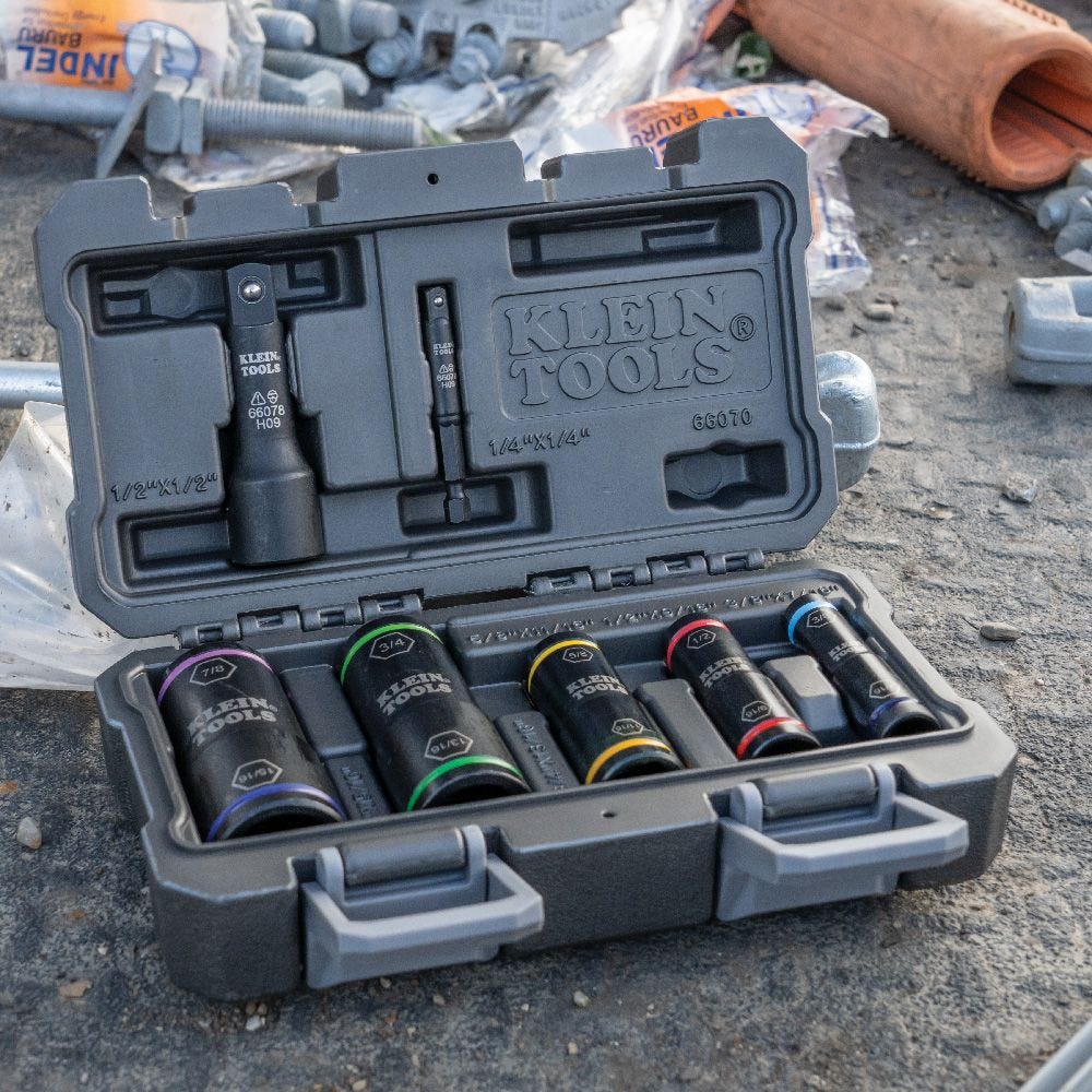 Klein Tools 66070 7-Piece SAE Flip Impact Socket Set