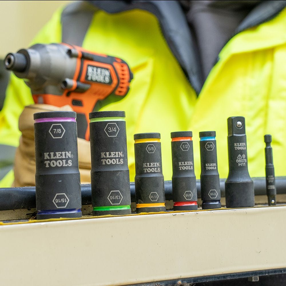 Klein Tools 66070 7-Piece SAE Flip Impact Socket Set