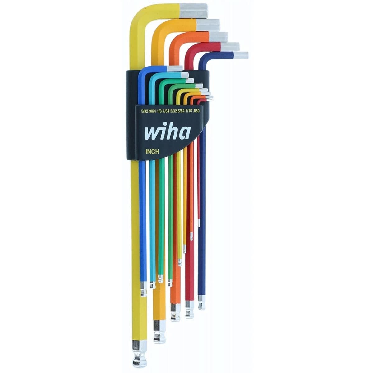 Wiha 66981 13-Piece Ball End Color Coded SAE Hex L-Key Set – Tool Nut