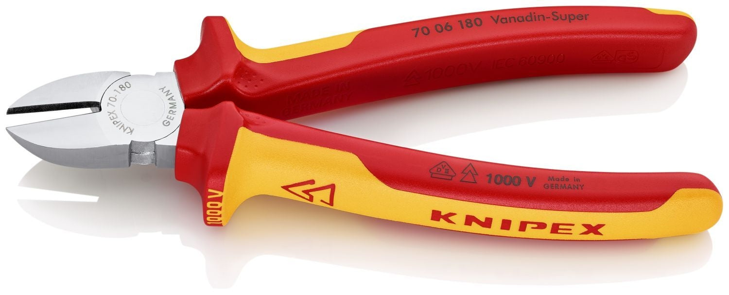 Knipex 70 06 180 Diagonal Cutters-1000V Insulated