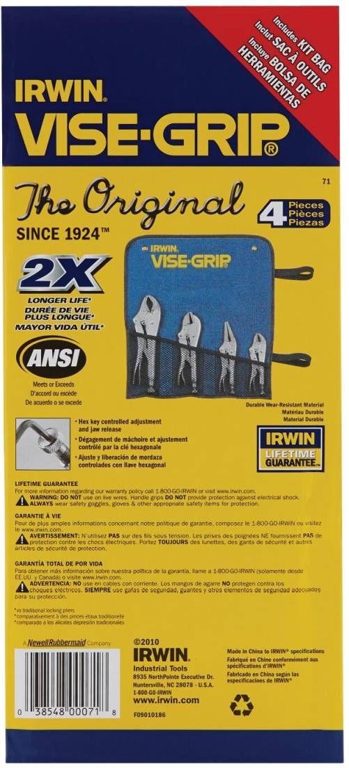Irwin 71 VISE-GRIP Original 4-Piece Locking Pliers Set