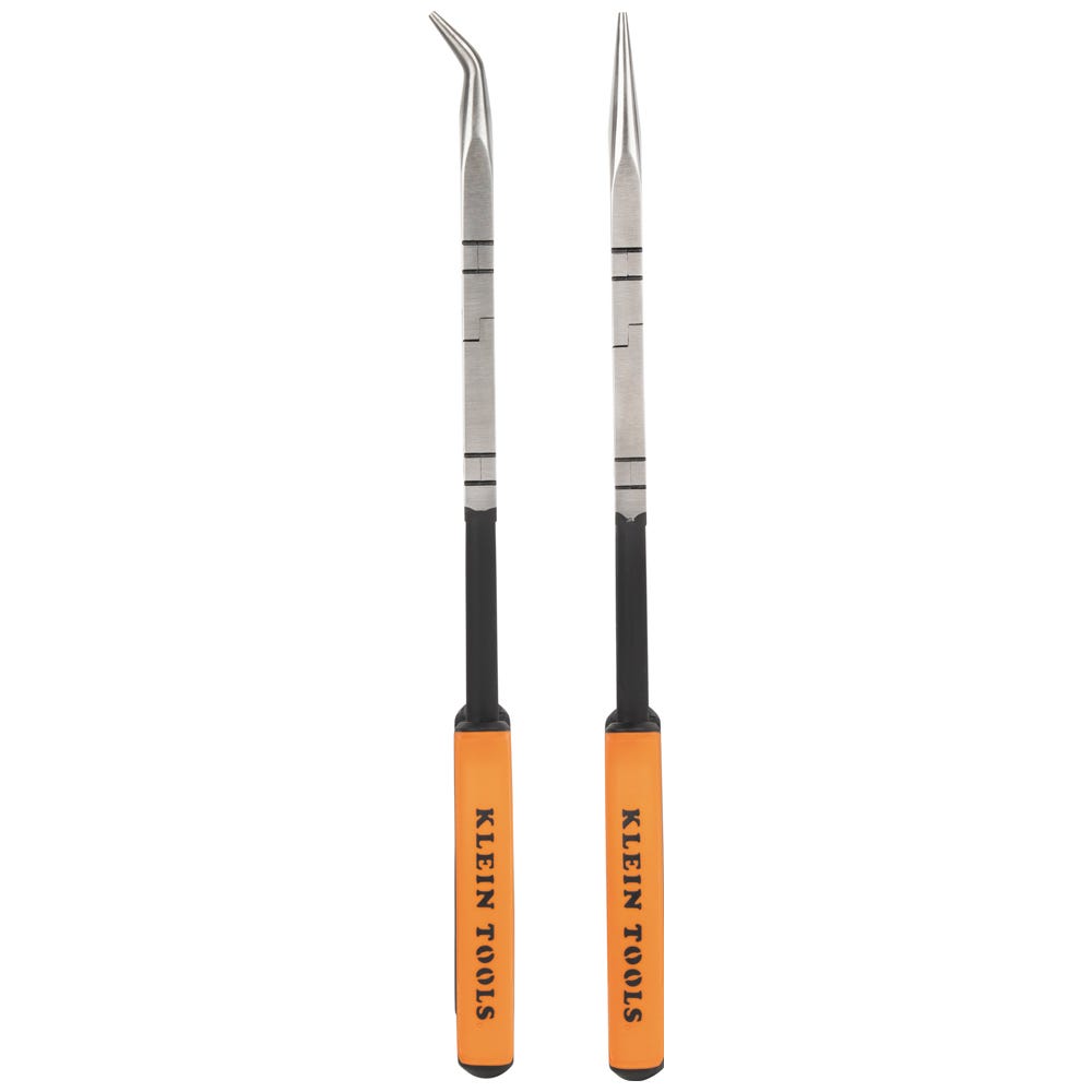 Klein Tools 71402 2-Piece Long Reach Needle Nose and Bent Nose Pliers Set, 13 in.