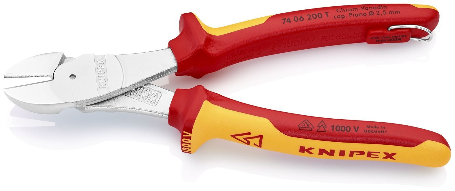 Knipex 74 06 200 High Leverage Diagonal Cutters-1000V Insulated