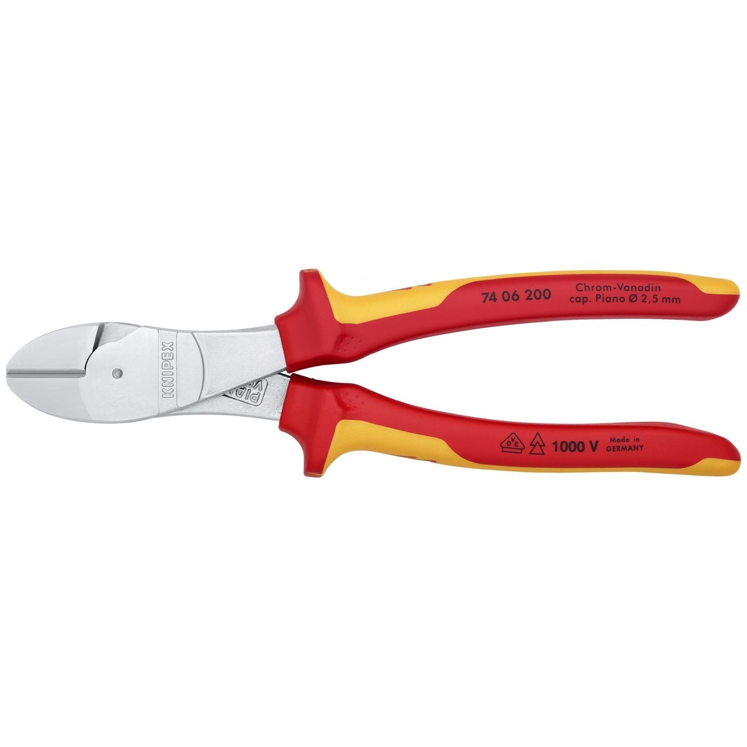 Knipex 74 06 200 High Leverage Diagonal Cutters-1000V Insulated