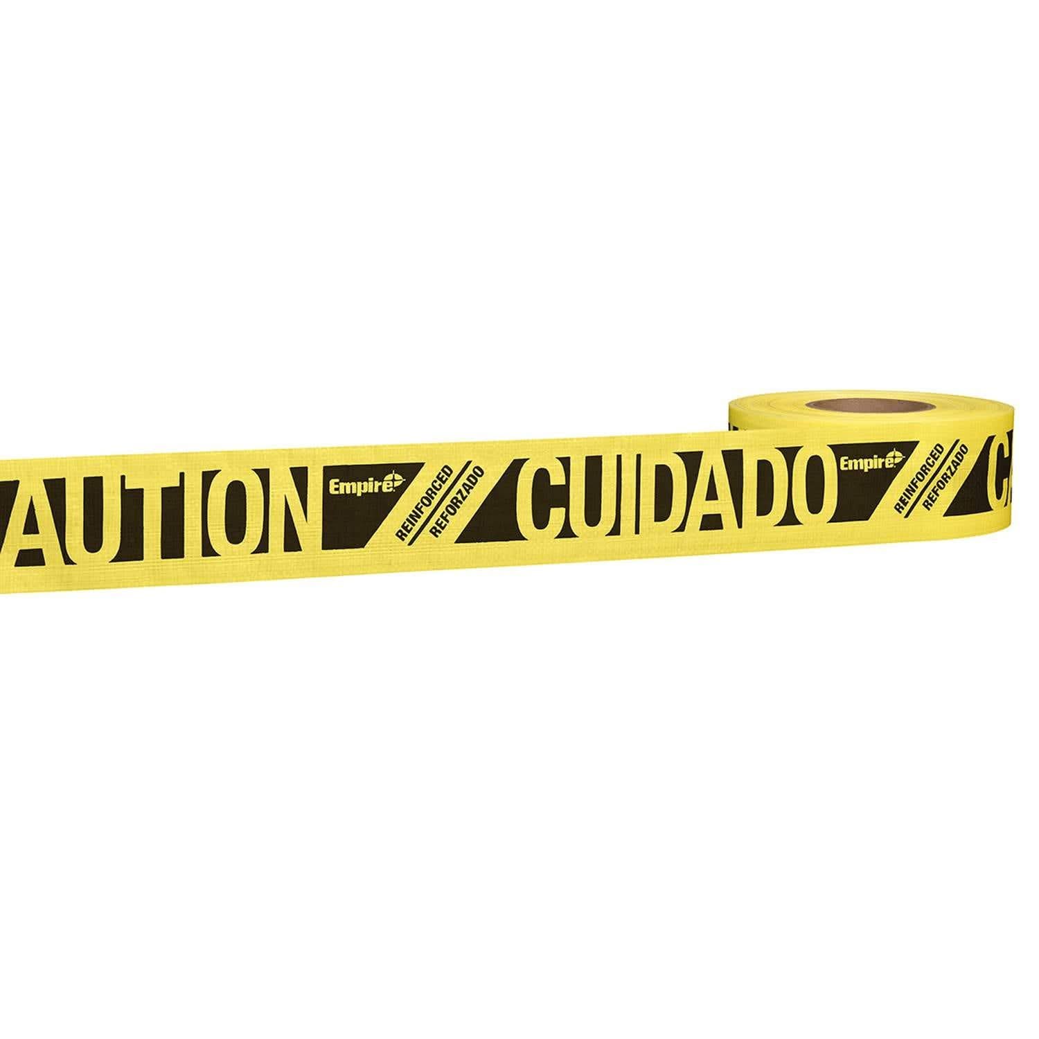 Empire 76-0600 500-Foot Reinforced Yellow Barricade Tape - CAUTION