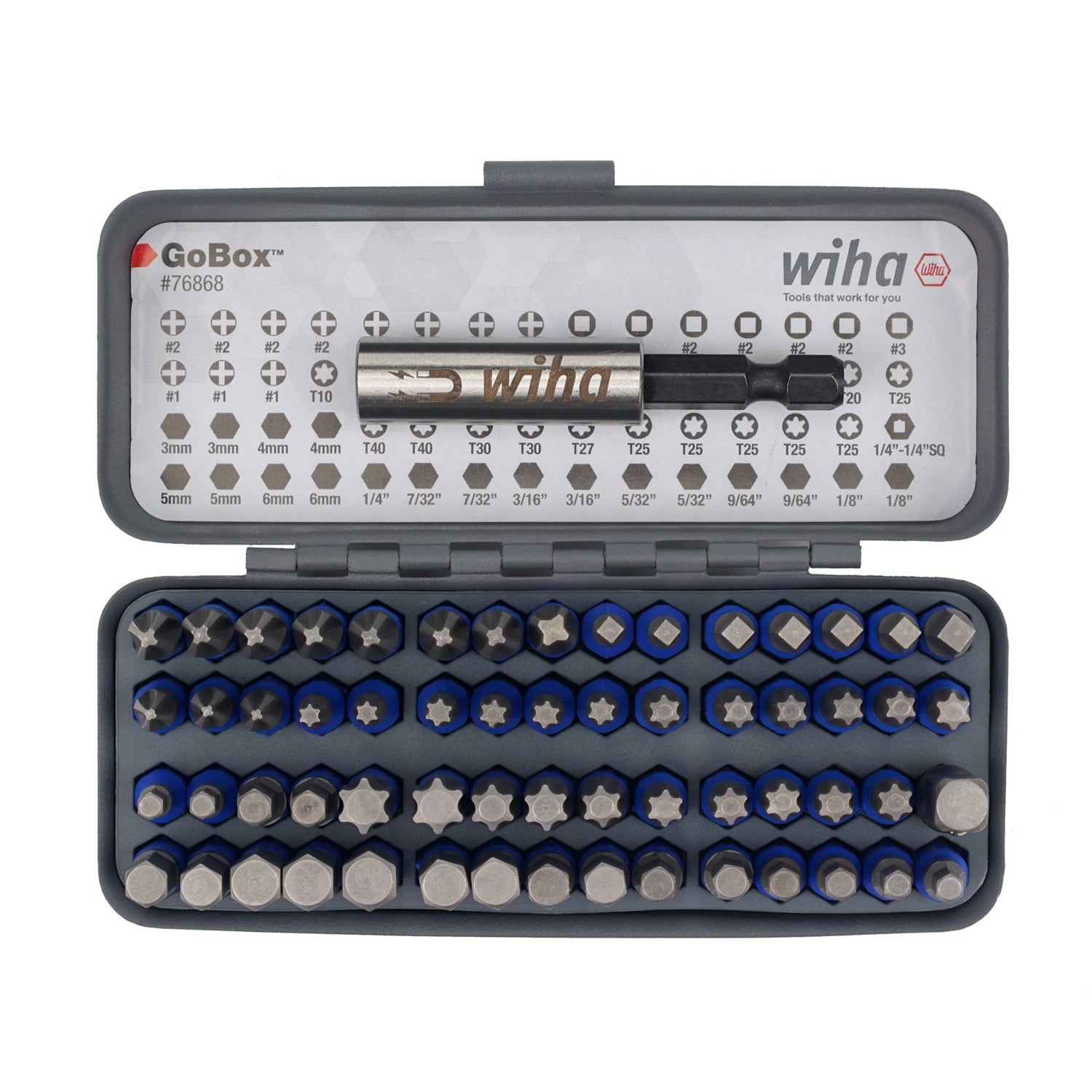 Wiha 76868 61-Piece TerminatorBlue GoBox Bit Set – Tool Nut
