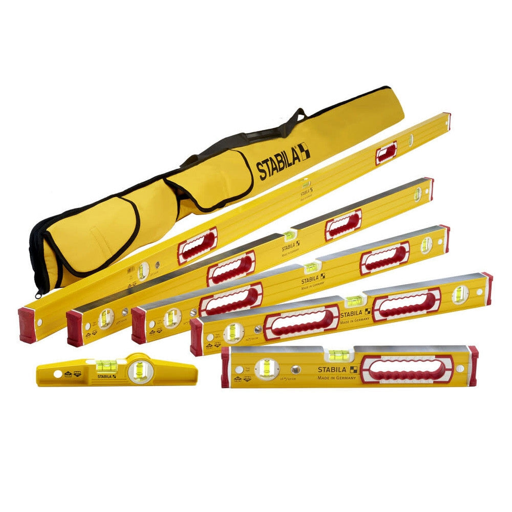 Stabila 78296 Type 196 Heavy Duty 6-Piece Spirit Level Set w/ Level Bag