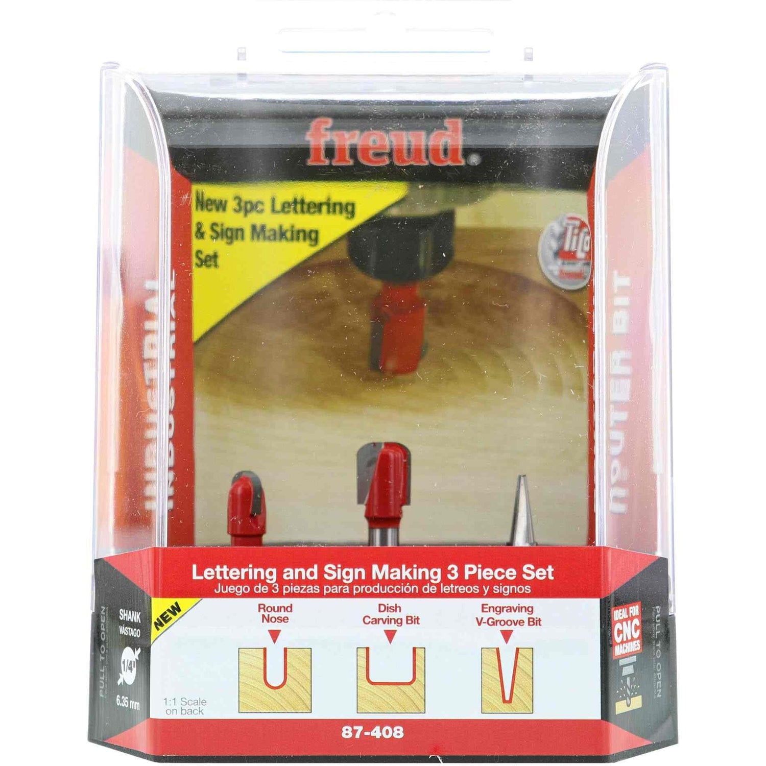 Freud 87-408 3-Piece CNC Lettering & Sign Making Set