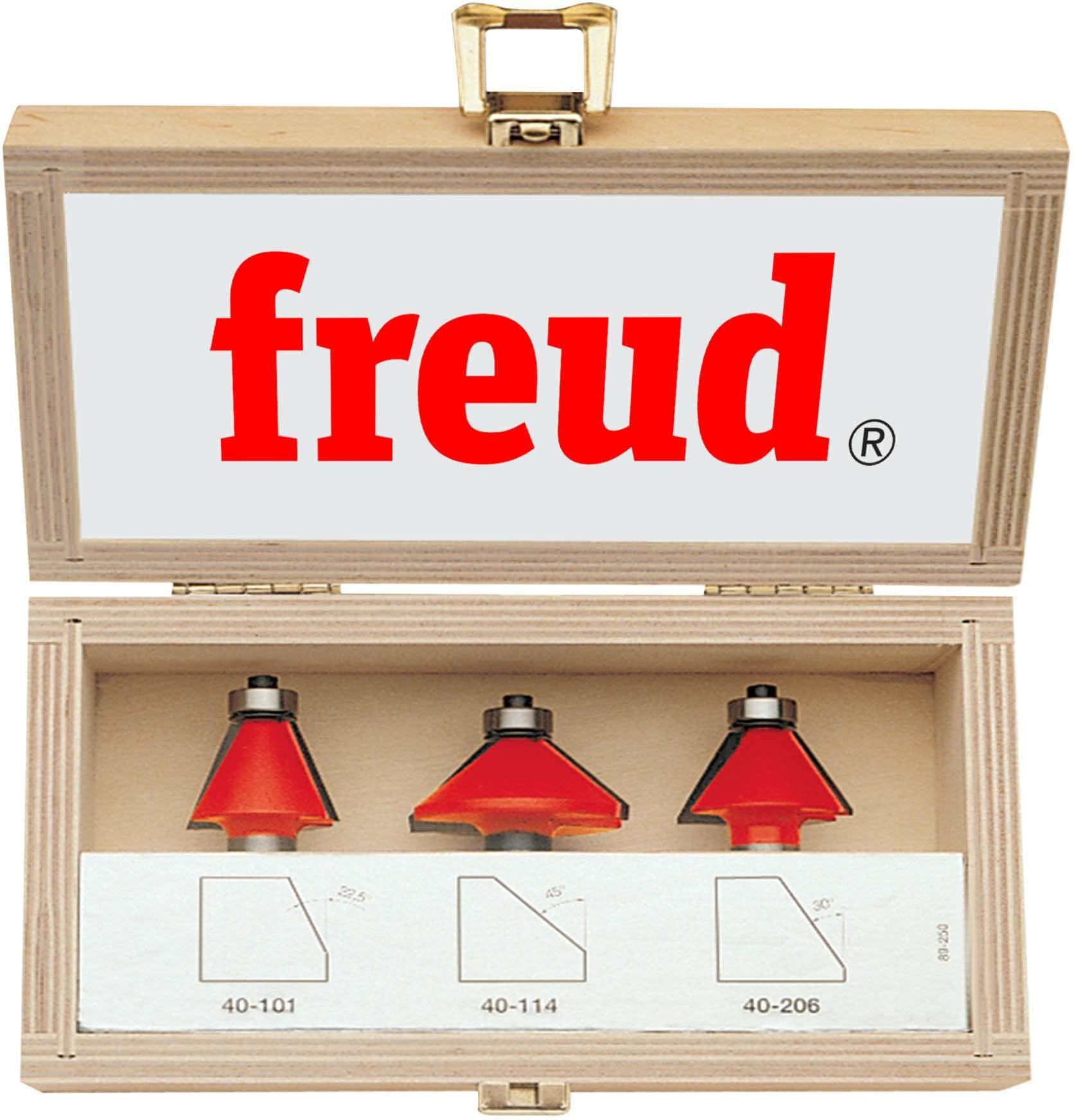 Freud 89-250 3 Piece Chamfer Router Bit Set