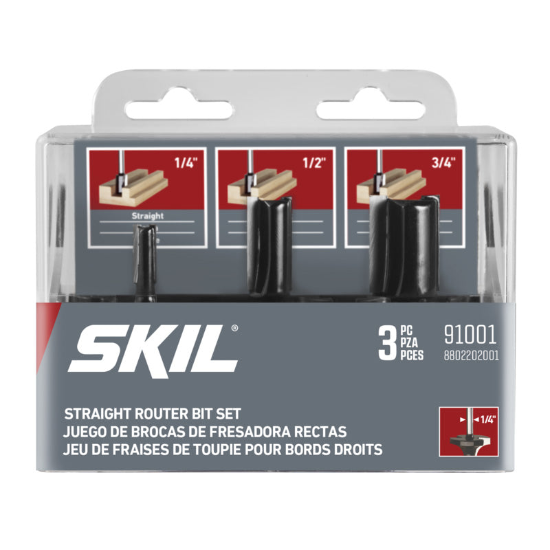 SKIL Carbide Straight Bit Set, 3-Piece