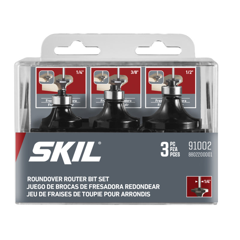 SKIL 3-Piece Carbide-Tipped Roundover Bit Set