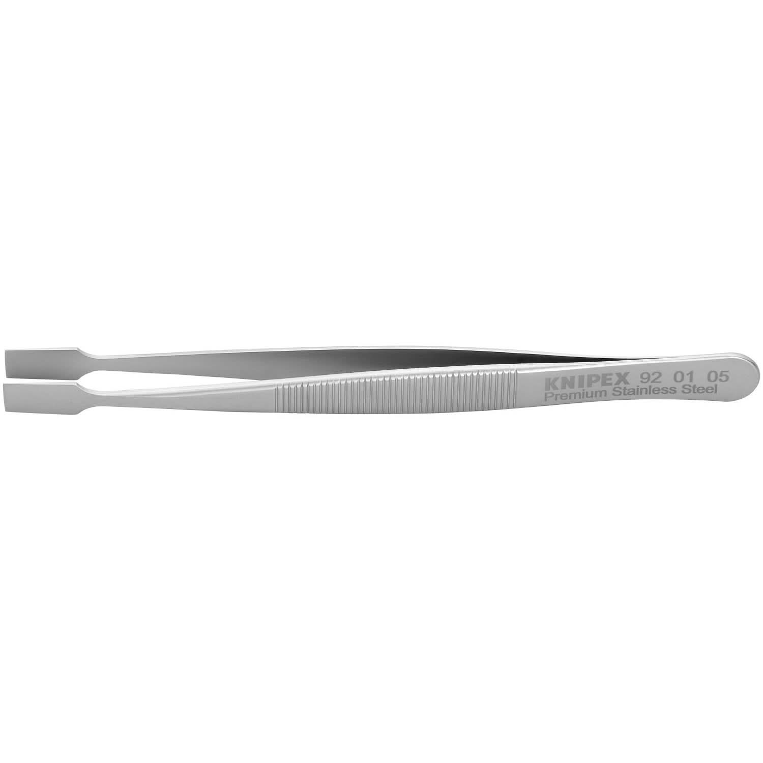 Knipex 92 01 05 Premium Stainless Steel Gripping Tweezers-Blunt