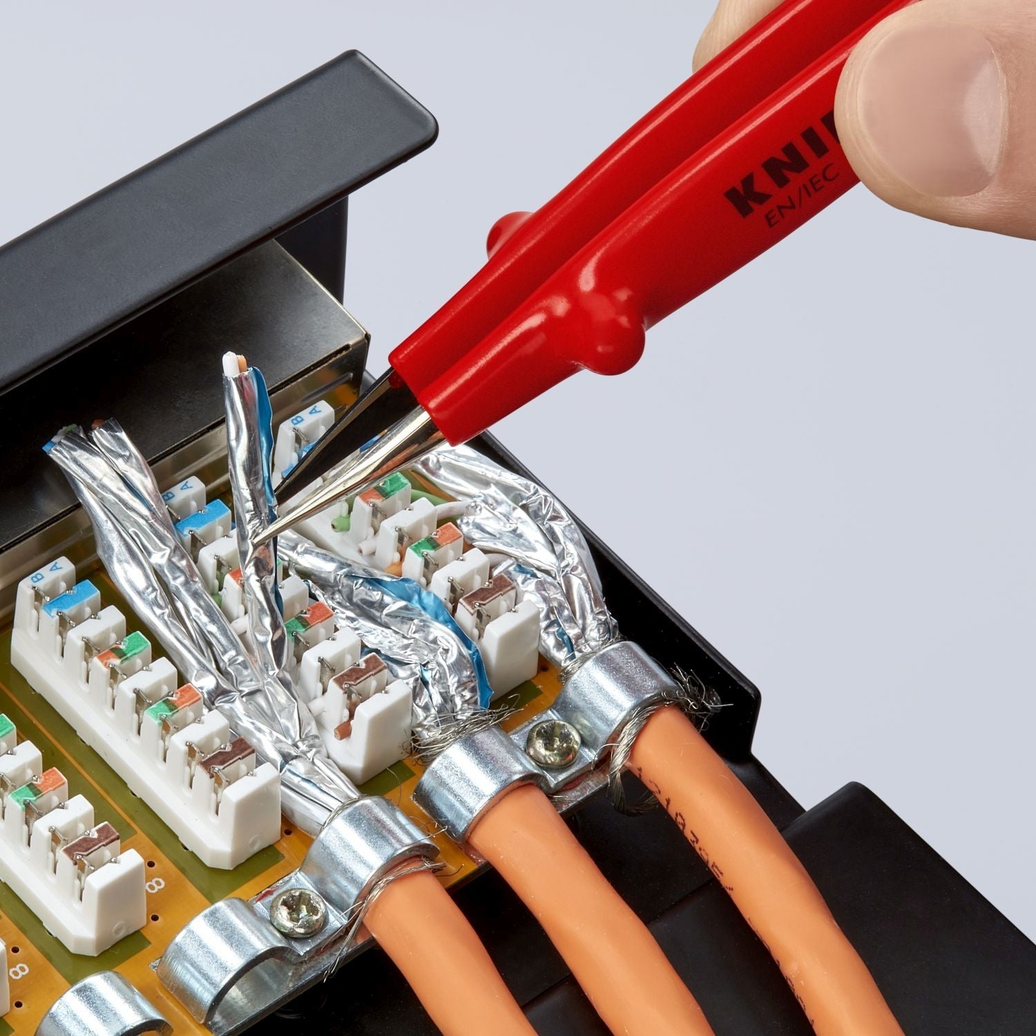 Knipex 92 27 61 Stainless Steel Gripping Tweezers-Pointed Tips-1000V Insulated