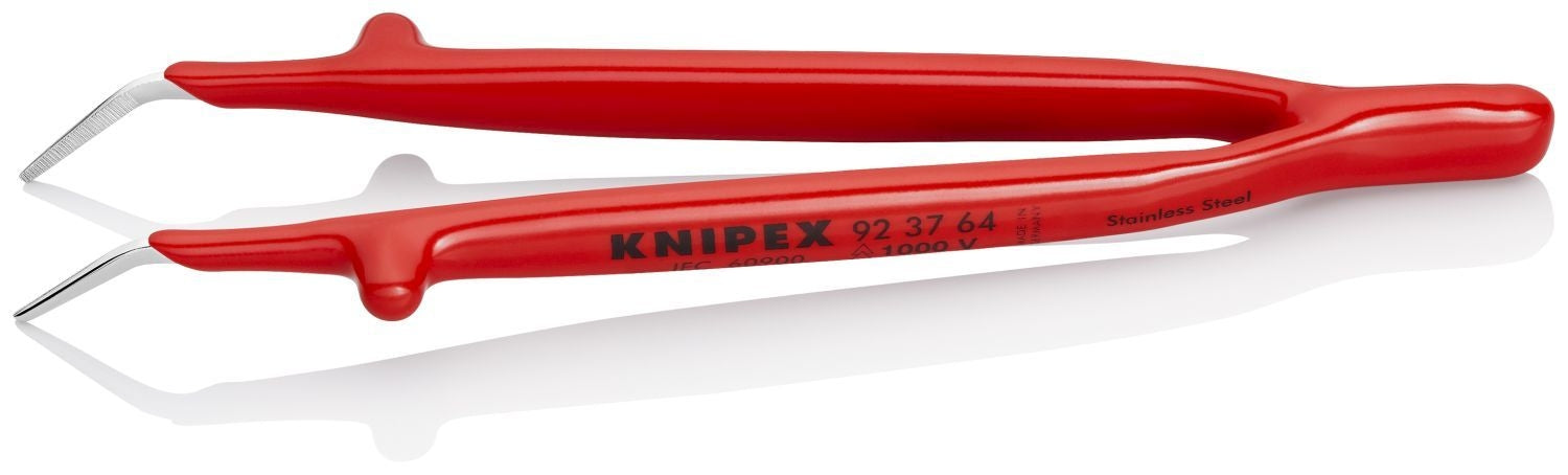Knipex 92 37 64 Stainless Steel GrippingTweezers-30°Angled-1000V Insulated