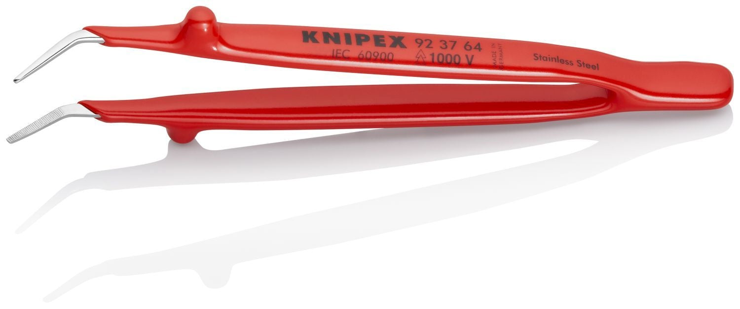 Knipex 92 37 64 Stainless Steel GrippingTweezers-30°Angled-1000V Insulated