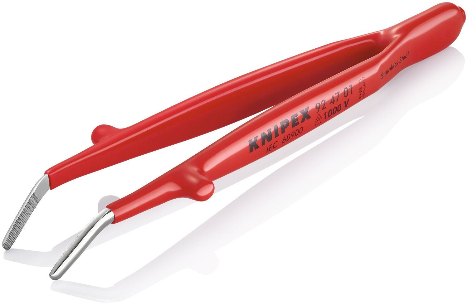 Knipex 92 47 01 Stainless Steel Gripping-30°Angled Tweezers-1000V Insulated