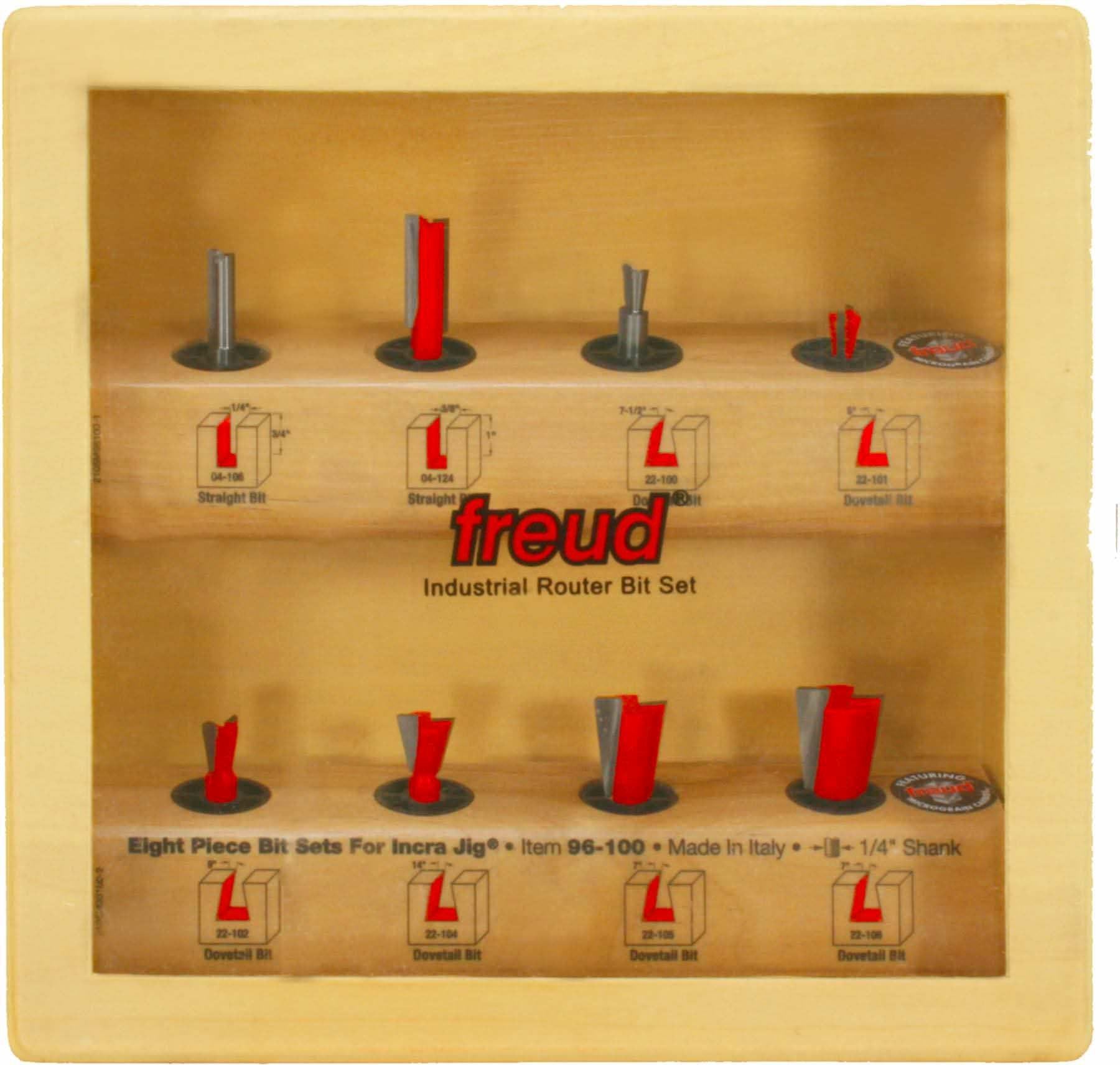 Freud 96-100 8 Piece Router Bit Sets for Incra Jig