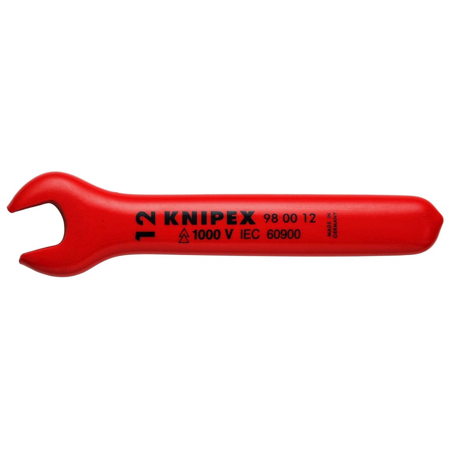 Knipex 98 00 12 Open End Wrench-1000V Insulated 12 mm
