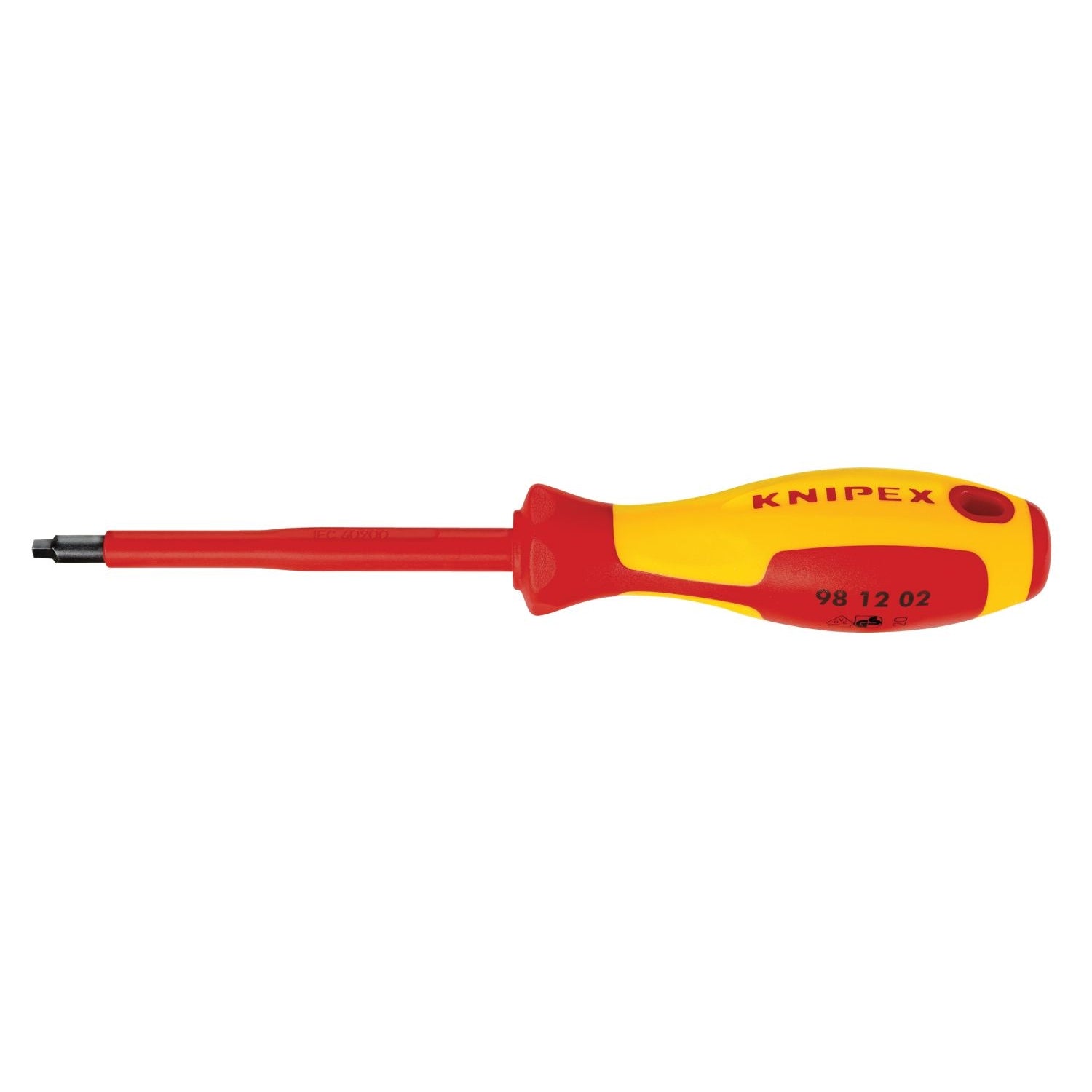 Knipex 98 12 02 Square Drive Screwdriver, 4"-1000V Insulated, R2