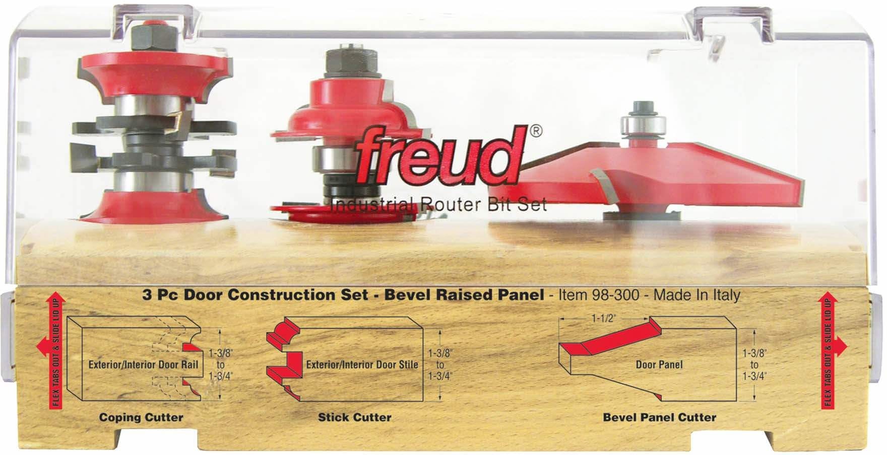 Freud 98-300 3 Piece Door Construction Router Bit Set