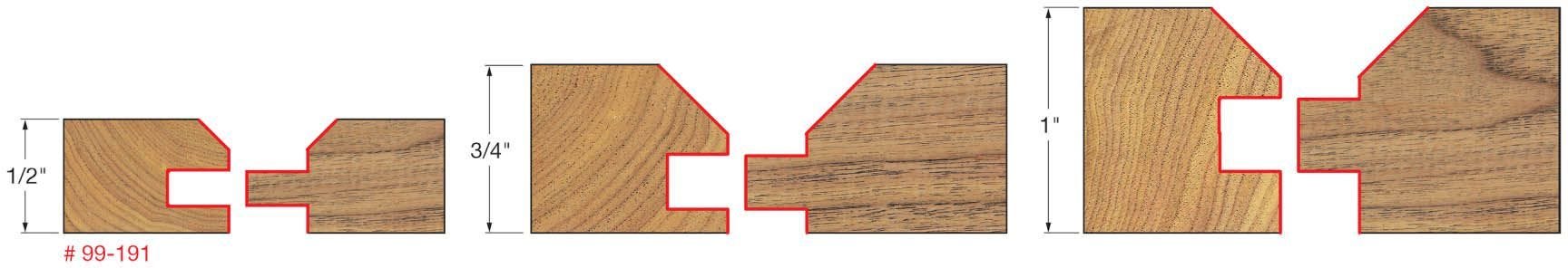 Freud 99-191 2-11/64-Inch V Panel Router Bit Set