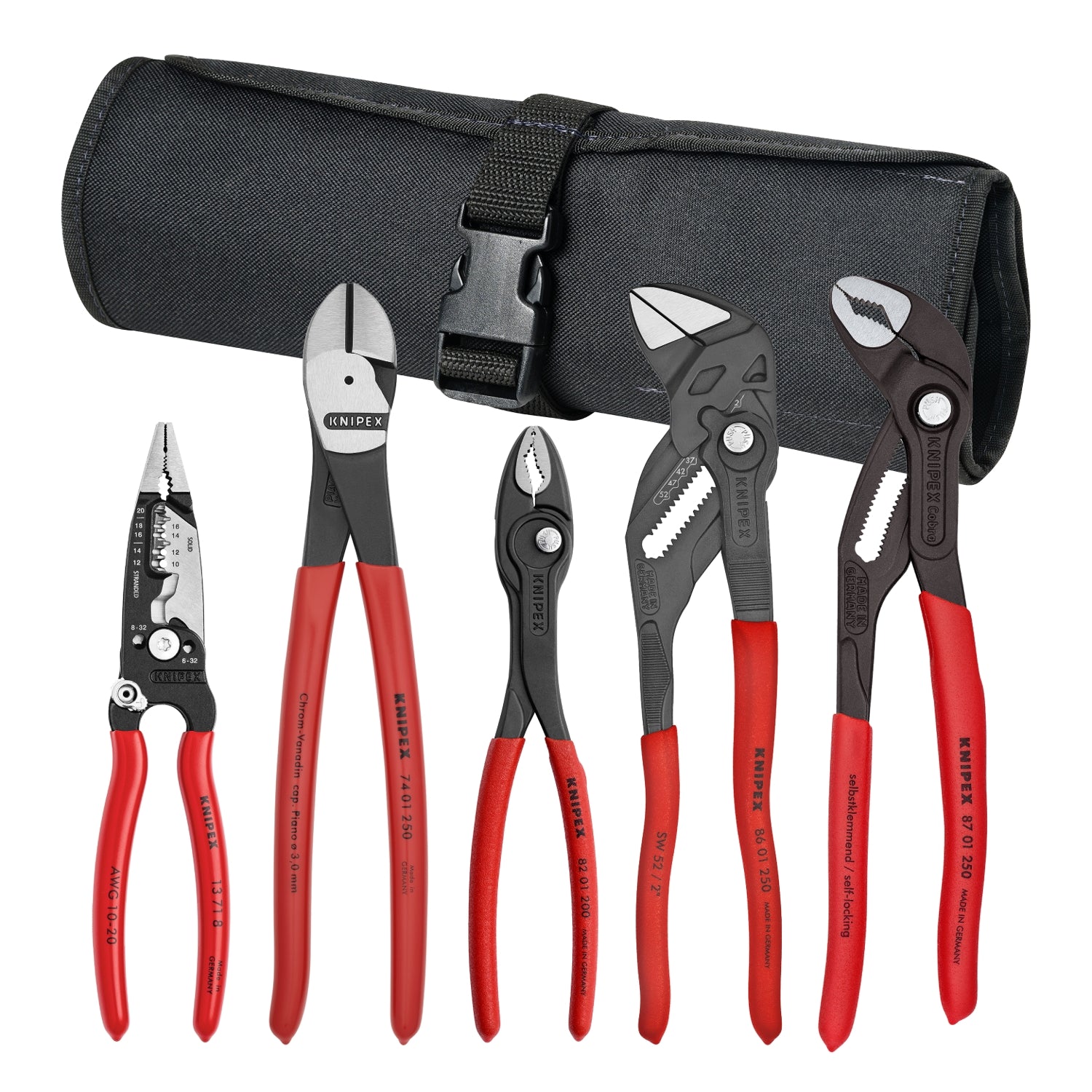 38explore 5点セット Knipex 9K 00 80 150 US 5-Piece Core Pliers Set in Tool Roll – Tool Nut