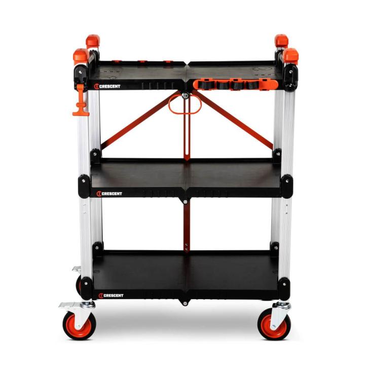 Crescent F3SCBL SITERUNNER 3 Shelf Folding Jobsite Cart – Tool Nut