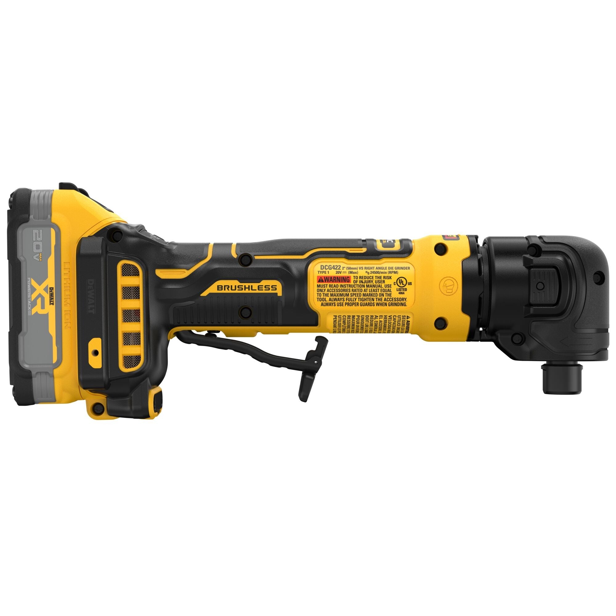 DeWALT DCG422E2 20V MAX ATOMIC Right Angle Die Grinder 1.7Ah XR POWERSTACK Kit