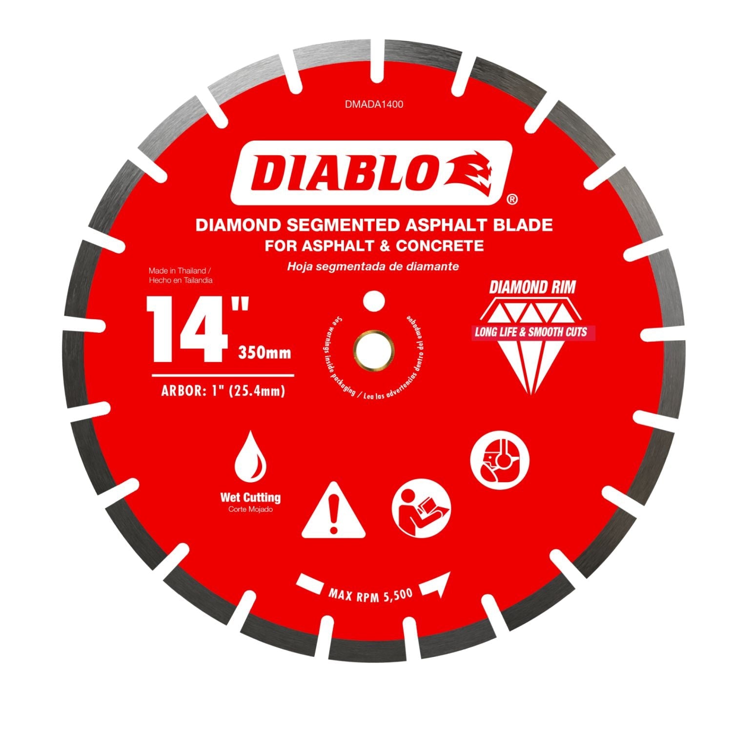 Diablo DMADA1400 Segmented Diamond 14-in. Blade for Asphalt – Tool Nut